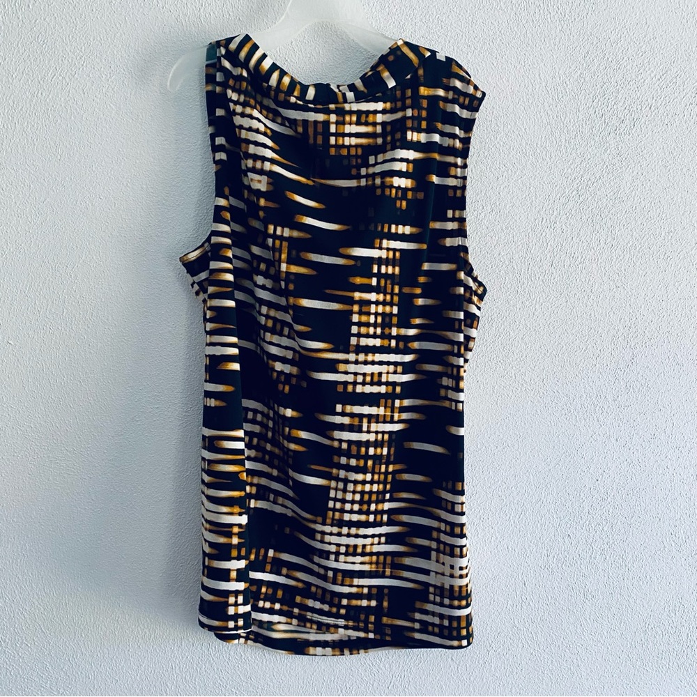 Nine West printed cowl neck tank blouse